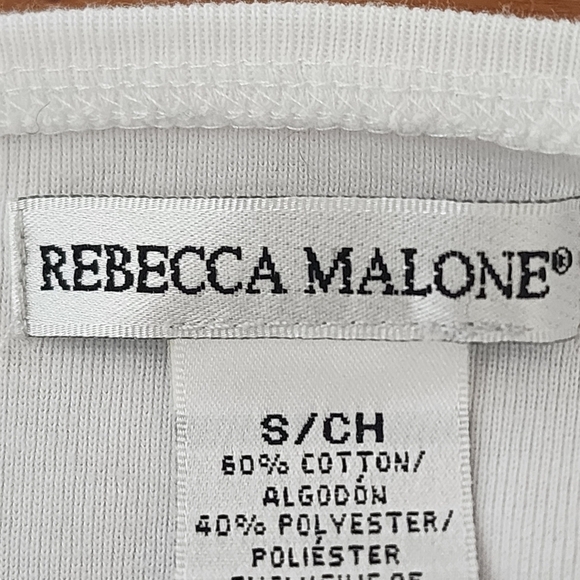 Rebecca Malone Three Quarter Sleeve Cotton Blend I Love You Top Size Small - Picture 7 of 8